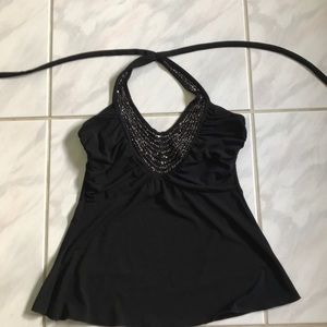 Very flattering Halter top with beadwork